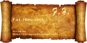 Fai Henriett névjegykártya